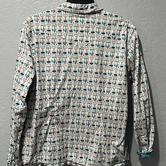 Panhandle Women's White Patterned Button-Up Shirt - Picture 6 of 7